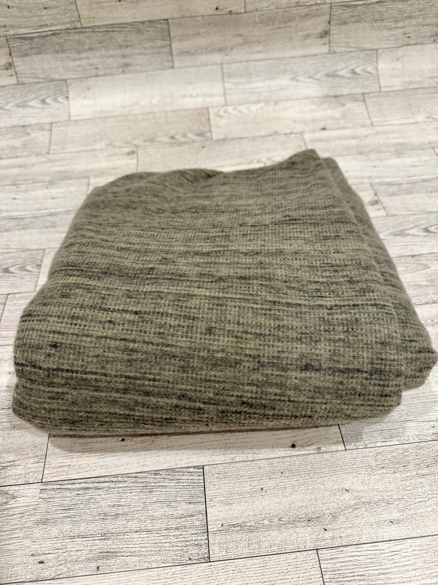 Green & Gray Brushed Sweater Knit